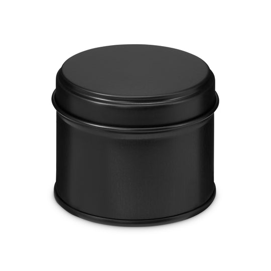 Black welded side seam tin on white background, product code T0857