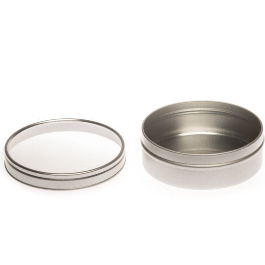 Silver Round Seamless Slip Lid Tins with Windows T0709W - Tinware Direct