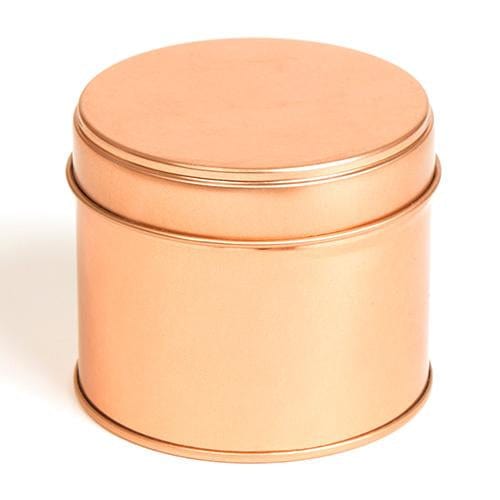 Round Welded Side Seam Tin in Rose Gold - Tinware Direct