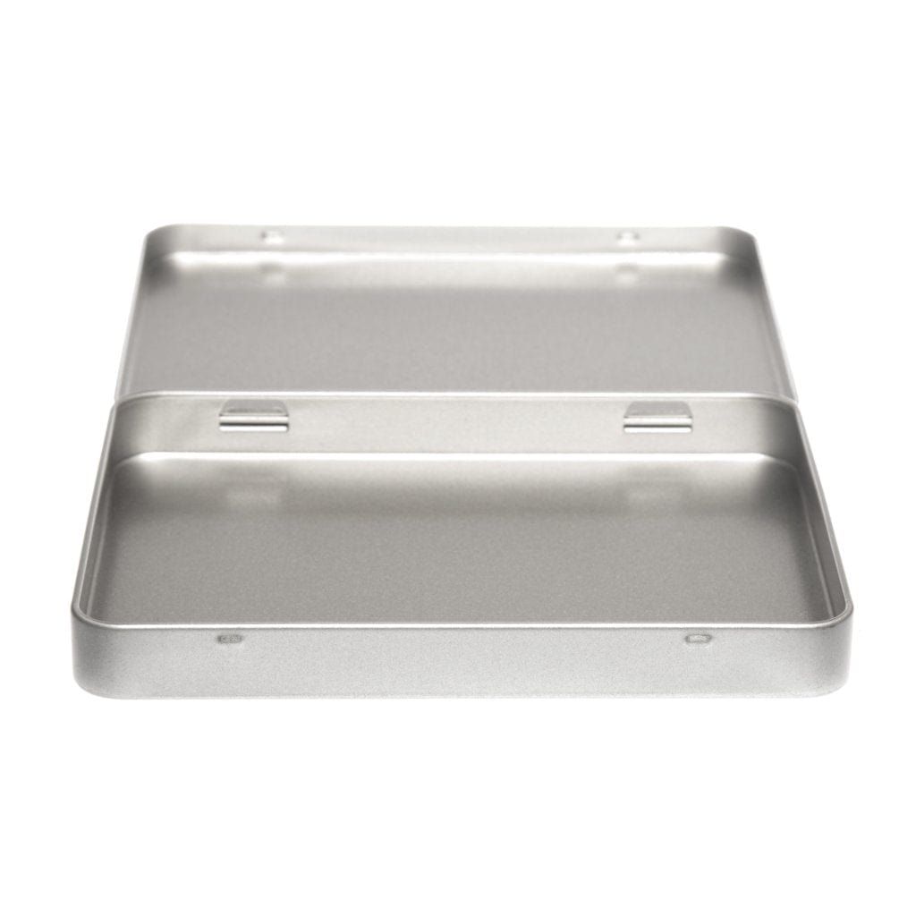 Silver Rectangular Hinged Stationery Tins T4005 - Tinware Direct