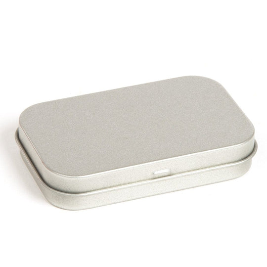 Silver Rectangular Hinged Stationery Tins T4039 - Tinware Direct