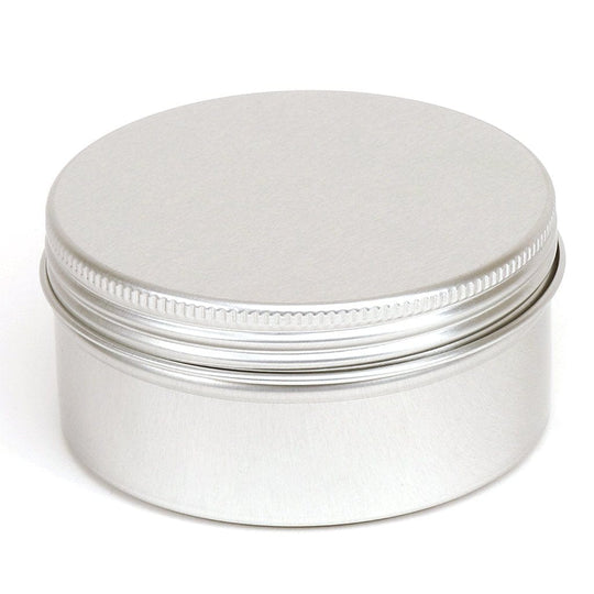 Round Aluminium Tin Container With EPE Lined Screw Lid T9011 - Tinware Direct